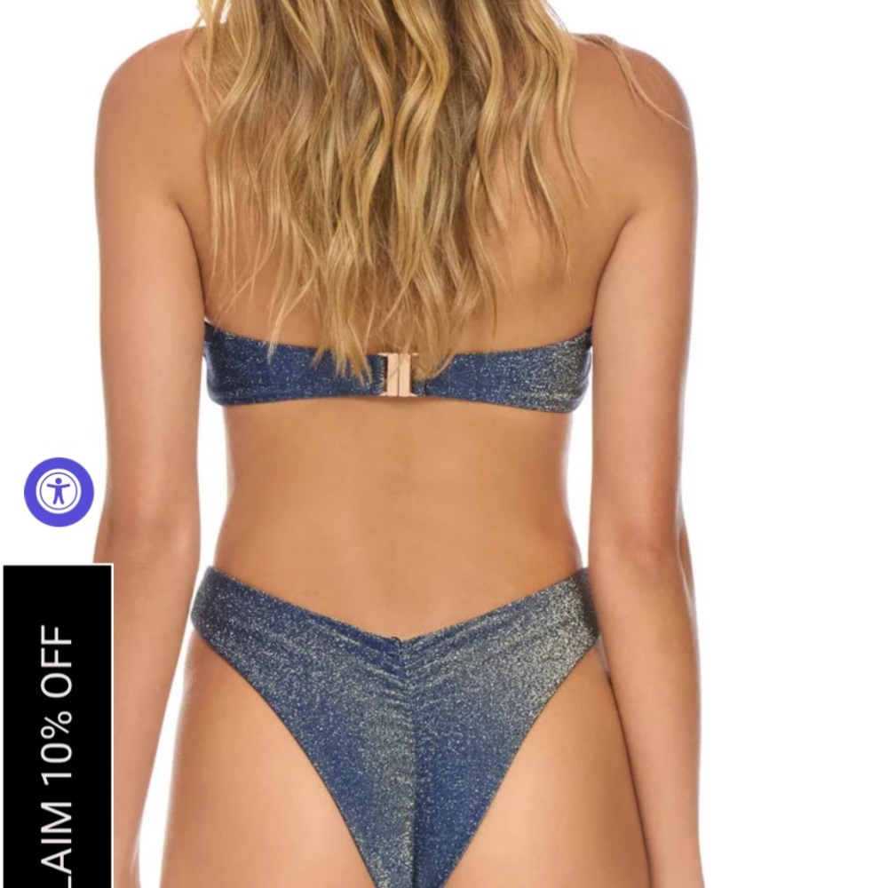 Aviator Nation Blue Bikini High-Cut Swimwear